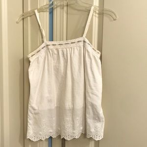 Cream Linen spaghetti strap Tank